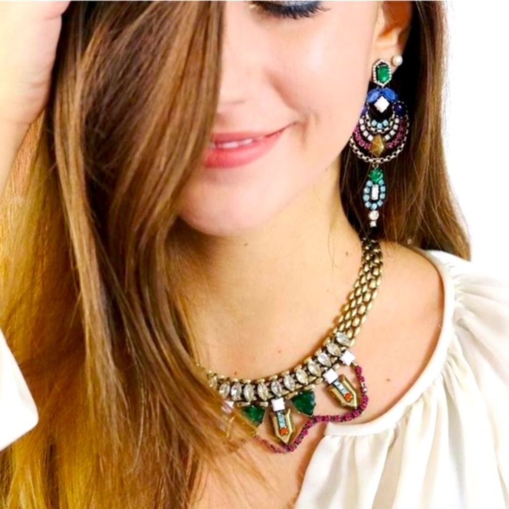 Stella & Dot X Rebecca Minkoff | Jeweled Vntge Gold Prism NEW StatementN⦠- Picture 3 of 11